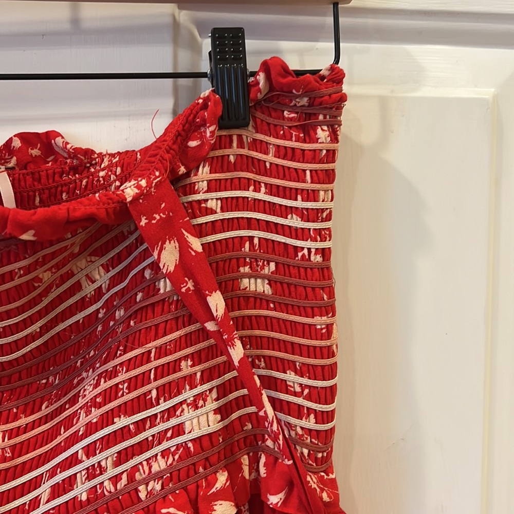 Free People Red Floral Jumpsuit - Picture 3 of 4